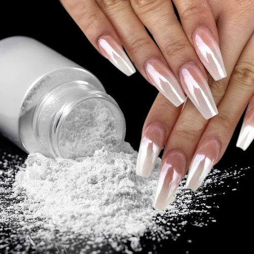 Imagen 2 del producto 1 botella de polvo de purpurina para uñas con perlas, pigmento para frotar el polvo, decoraciones artísticas para uñas con gradiente para manicura