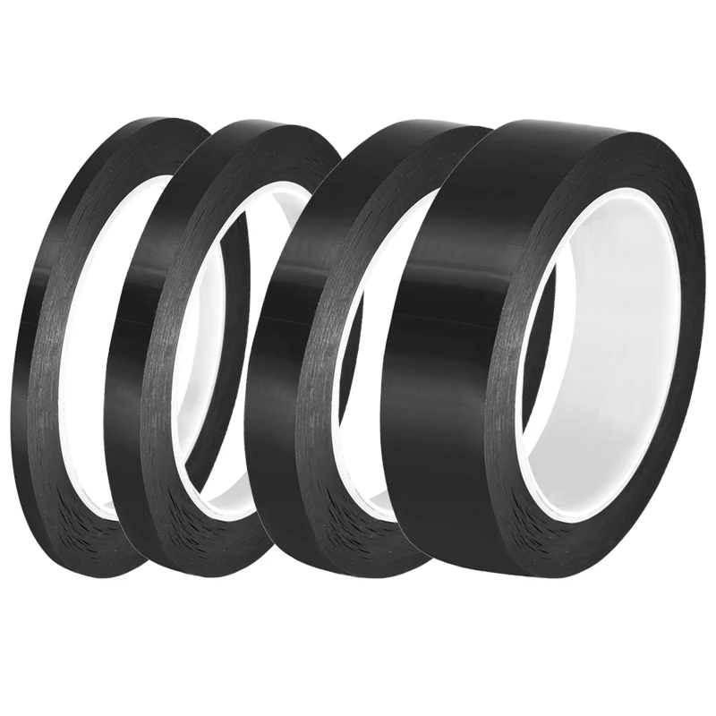 Fita Gráfica Adesiva para Quadro Branco 50M, Fita de Vinil para Marcação de Grade, Fita para Quadro de Apagar a Seco, Fita Adesiva para Artistas, Preta 5/10/15/25mm