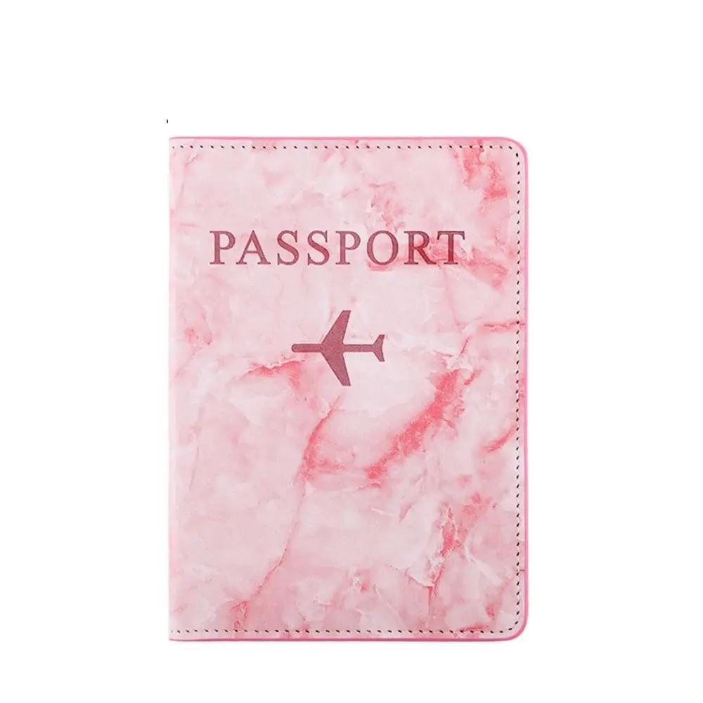 PU Leather Marble Grain Certificate Storage Bag Passport Protective Cover PU Card Case Passport Holder Travel Accessories