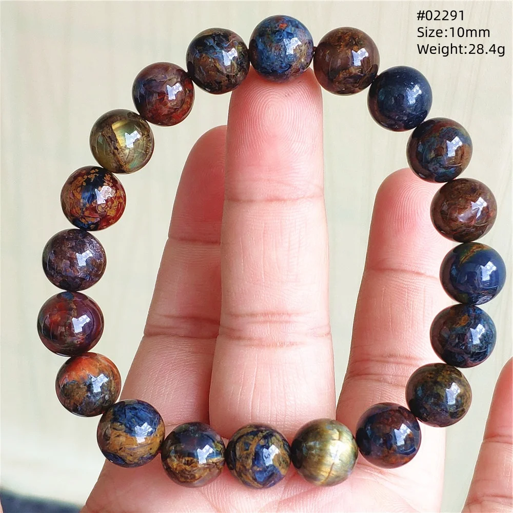 

Natural Blue Pietersite Round Beads Bracelet Stretch Jewelry Cat Eye Colorful Pietersite Healing Stone From Namibia AAAAAA