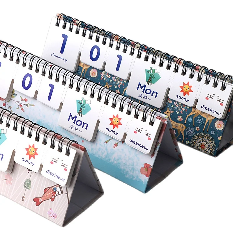 New 2024 Cute Animal Starry Sky Desk Calendar Tearable Perpetual Calendar Daily Table Planner 2024.01-2024.12