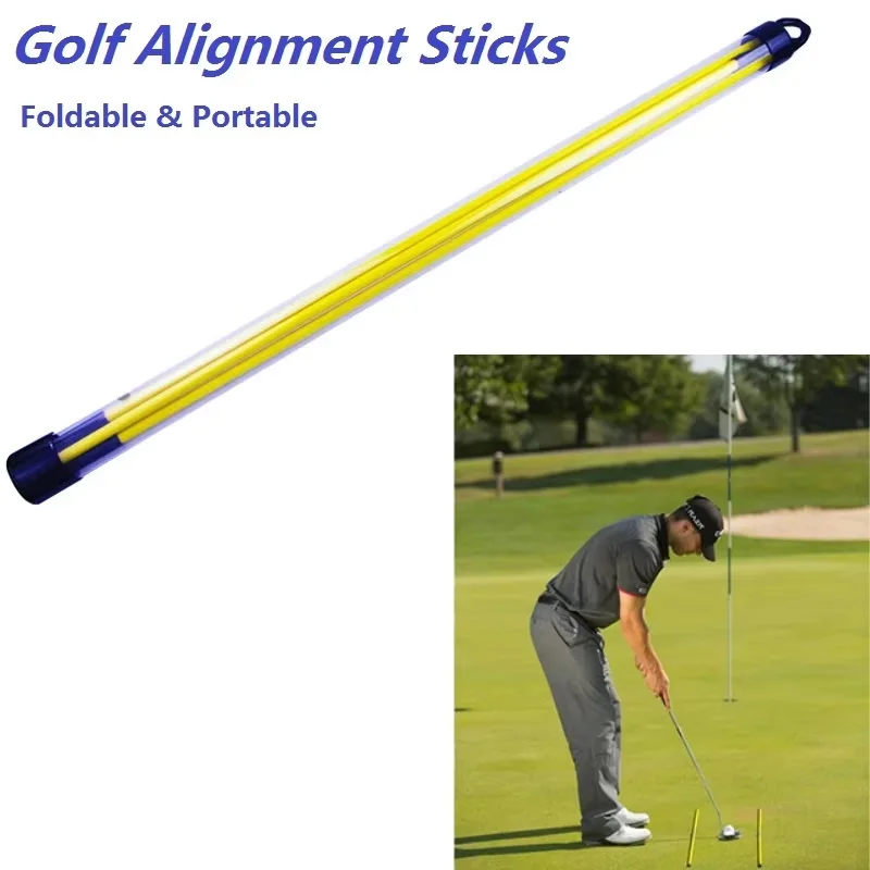 Golf Putting sticks Golf Alignment Sticks 47inch Length Three Sections Design 2 pieces One Pack