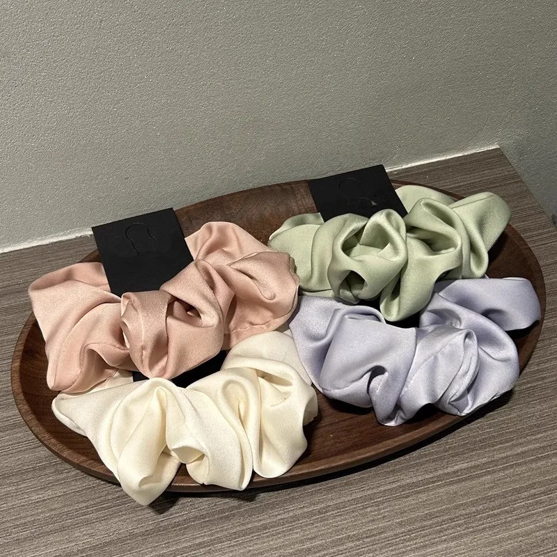 

Female Elegant Temperament Satin Large Intestine Headband Simple And Versatile Hair Tie Rope Hair Accessory For Women