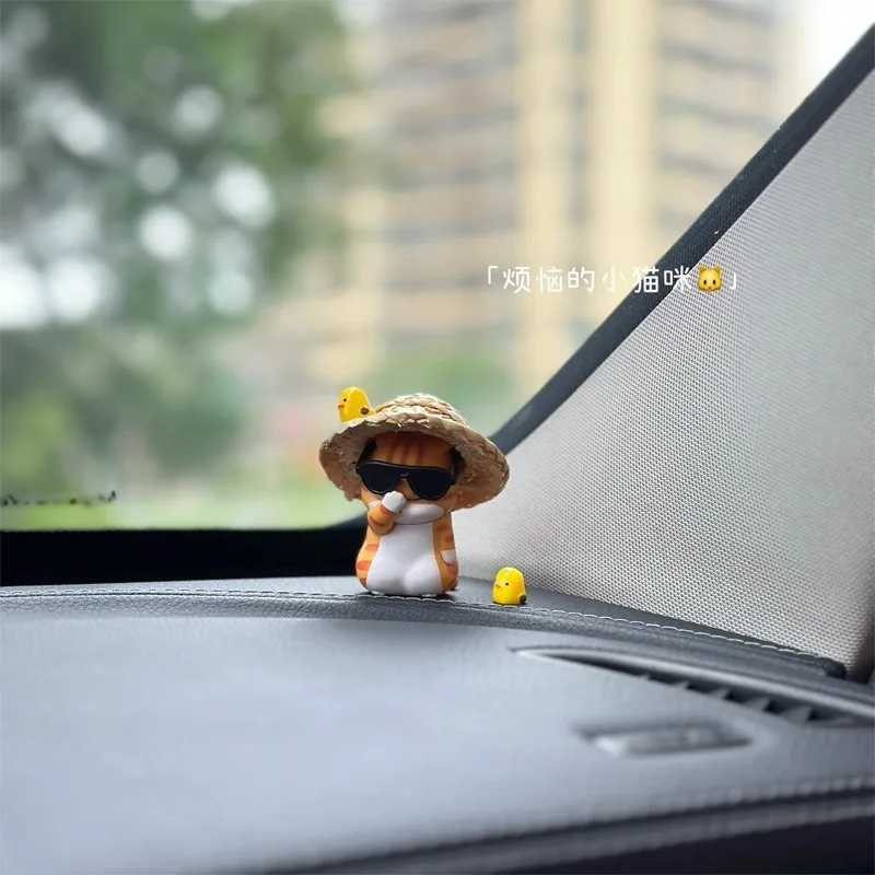 

No Worry Orange Cat Car Ornament Super Healing Vehicle mounted Doll Decoration