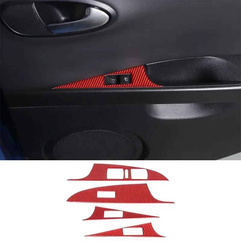 For Seat leon 2008-2012 soft carbon fiber car glass lift frame decorative stickers interior accessories modification