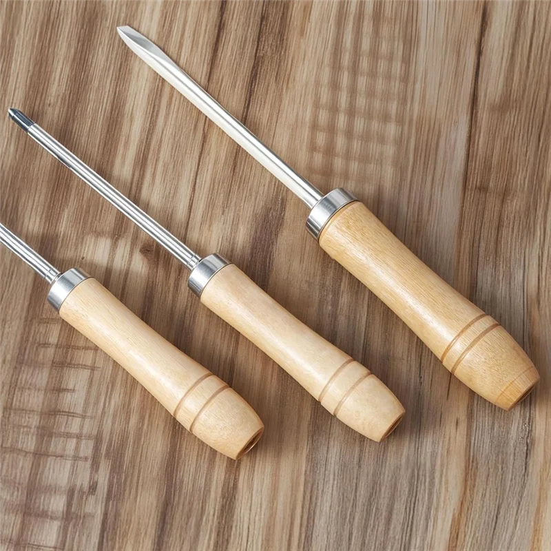 Fresh Medium& Large Wooden File Handle With Strong Metal Collars 10 Pcs Wood Handles For Screwdriver Hand Drill File Handle