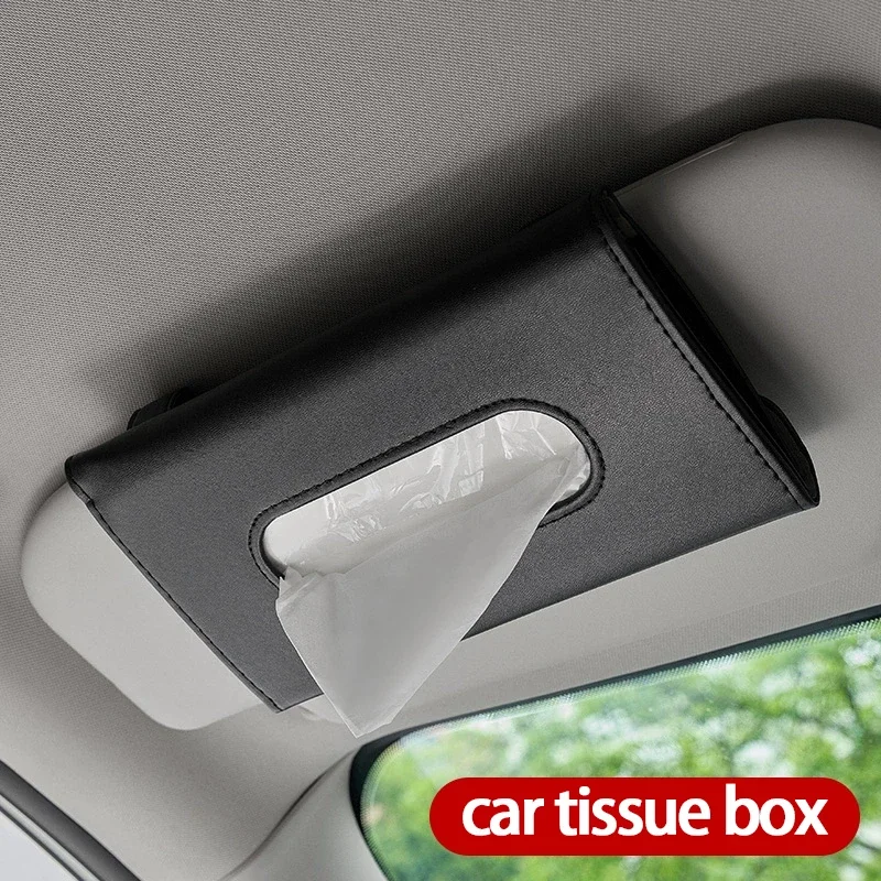 Car tissue box draw creative hanging car sun visor napkin draw paper box car interior storage decoration