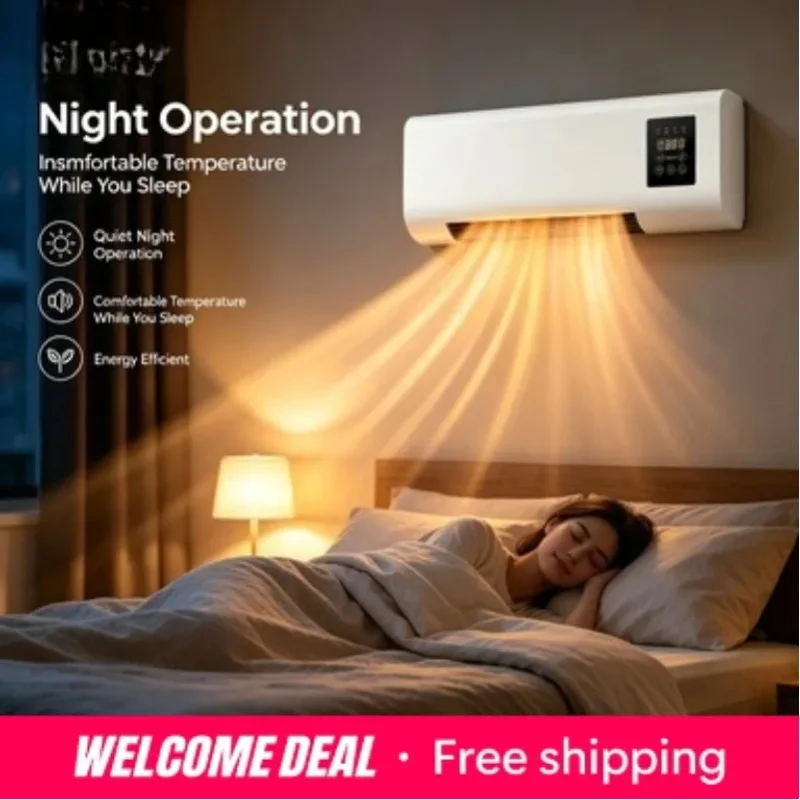 Schnelle Kühlung und Heizung, Dual-Funktion, Mini-Wandklimaanlage mit integrierter 8-Stunden-Timerfunktion und Fernbedienung, tragbarer Ganzjahres-Luftkühler und Heizgerät für Zuhause, Wohnzimmer,