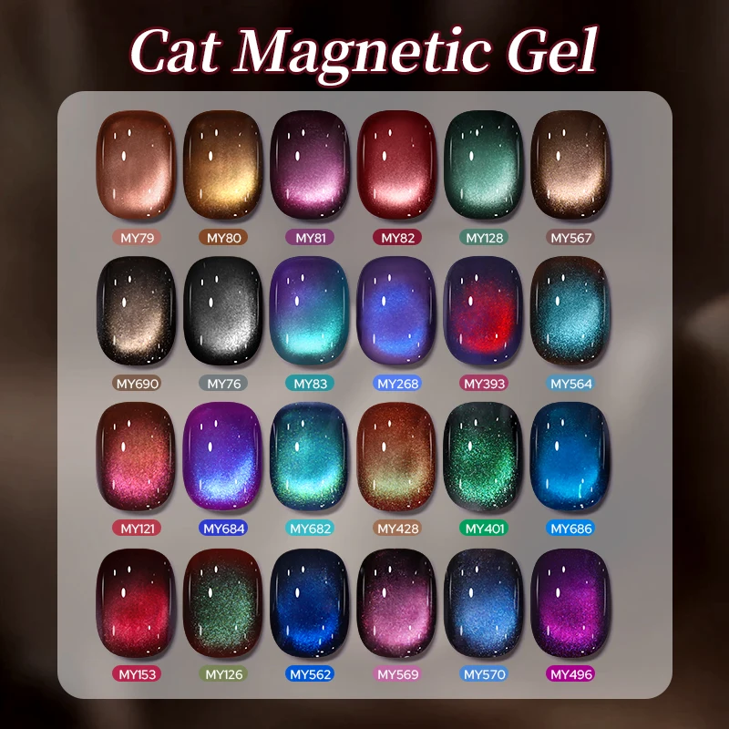 BORN PRETTY 10ml Cat Magnetic Gel Polish Brown Coffee Red Black Purple Color Soak Off UV LED Glass Bead Cat Magnet Nail Gel for