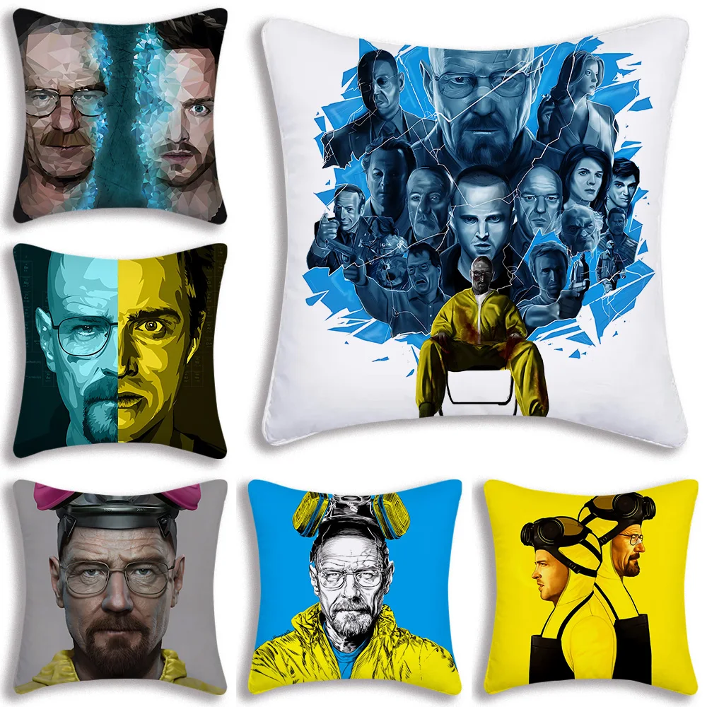 

Classic TV Show B-Breaking B-Bad Pillow Covers Cartoon Sofa Decorative Home Double-sided Printing Short Plush Cute Cushion Cover