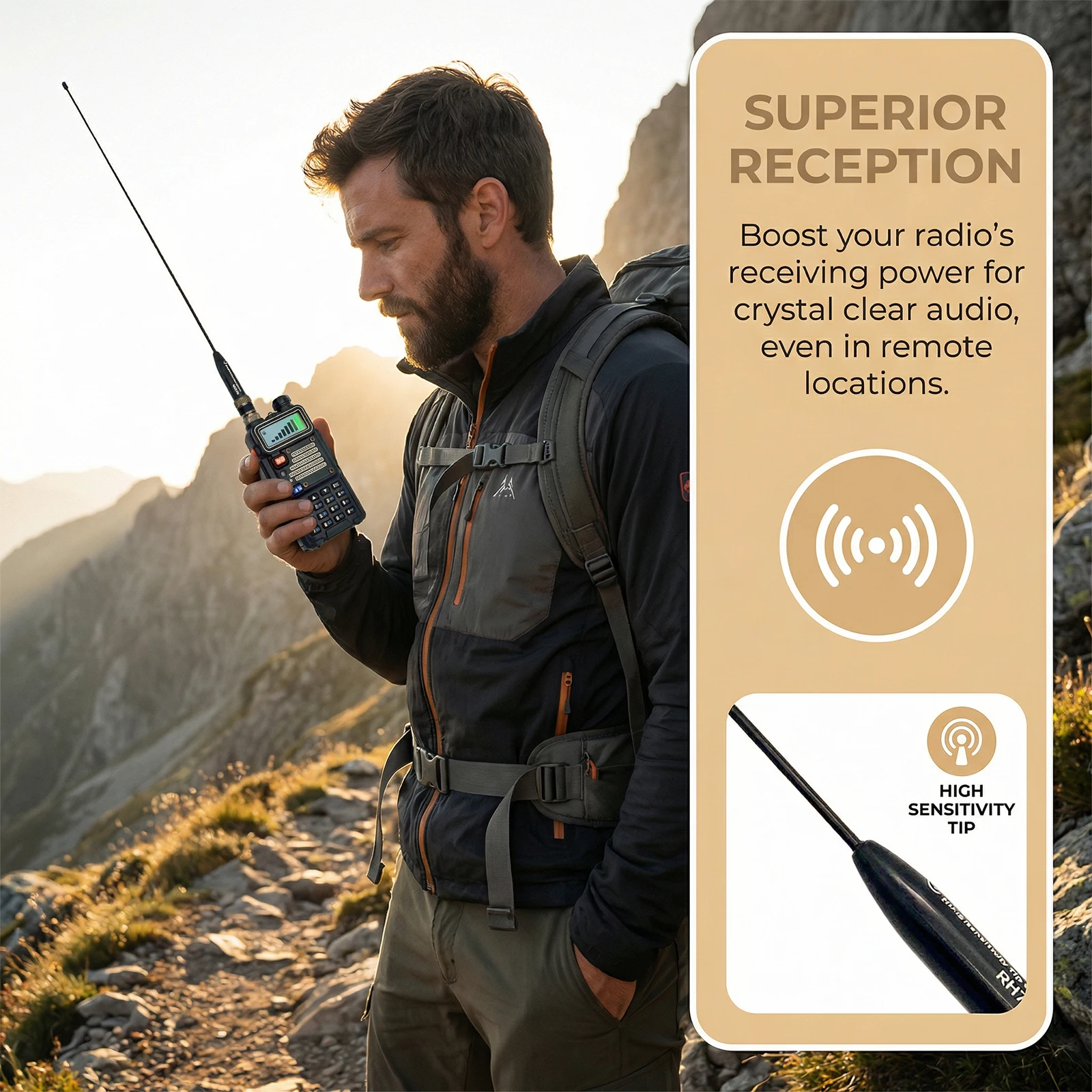 Dual Band Walkie Talkie High Gain Antenna Walkie Talkie Accessory Flexible Antenna for Kenwood TK100 IC-V8 & IC-V80 Radios