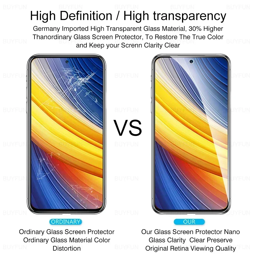 กระจกนิรภัย3ชิ้นสำหรับ Xiaomi Mi poco X6 X3 Pro ป้องกัน Pocox3 Xiaomi Pocox6 M6 X 3 GT X3pro X4 X5ฟิล์มป้องกันหน้าจอ5g