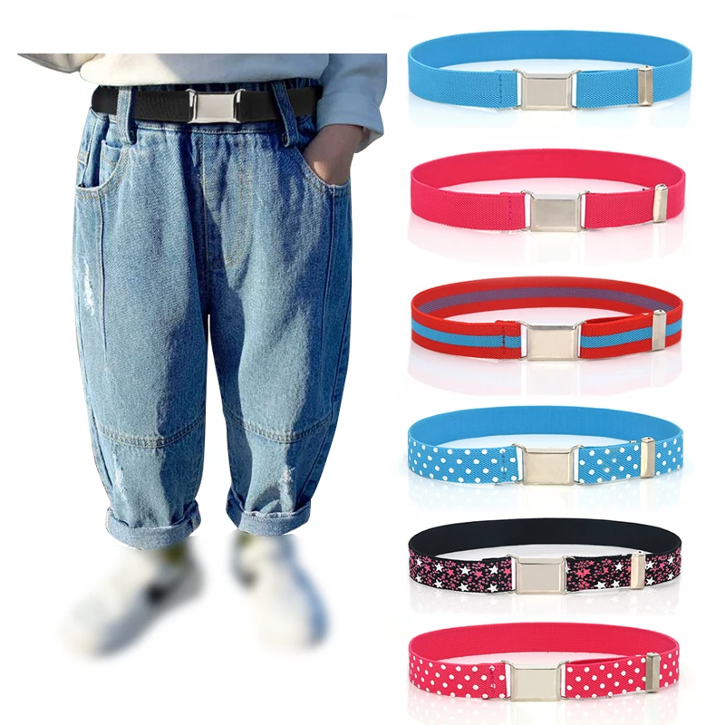 Elastic Canvas Belts for Boys Girls Striped Stretch Western Strap Belt Kids Adjustable Cinto Menino Children Kemer