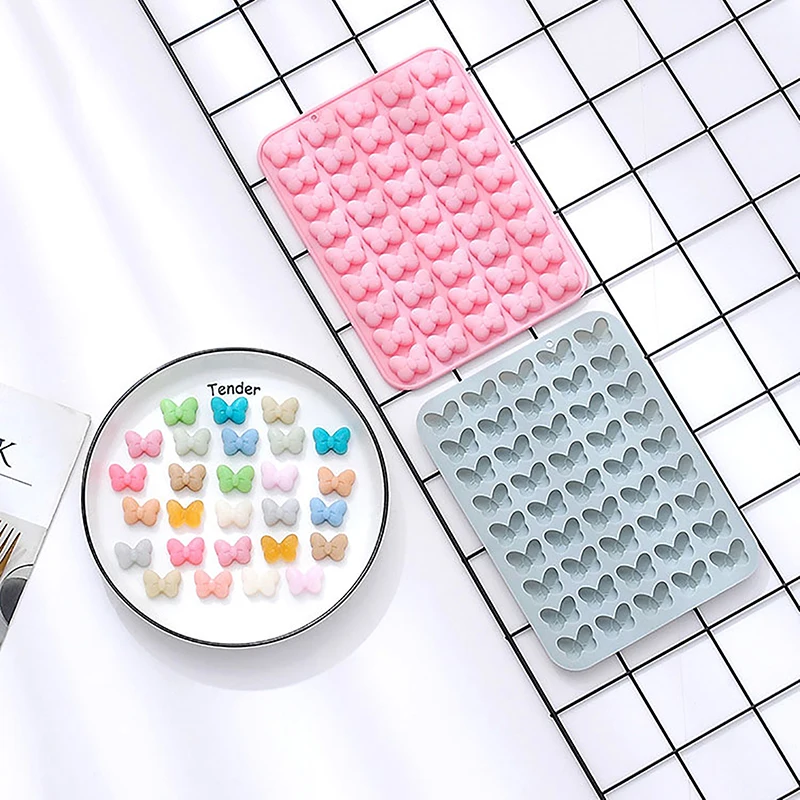 1Pc 45-cavity Bow Gummy Candy Molds Non-Stick Butterfly Tie Silicone for DIY Gummies Chocolate Jelly Ice Tray view 2