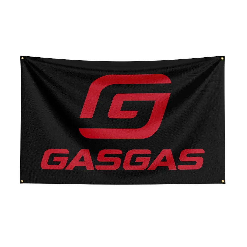 3x5 Ft GASGAS Motorcycle Racing Flag Polyester Printed Cars Flags Banner Tapestry for Room Garage Decor