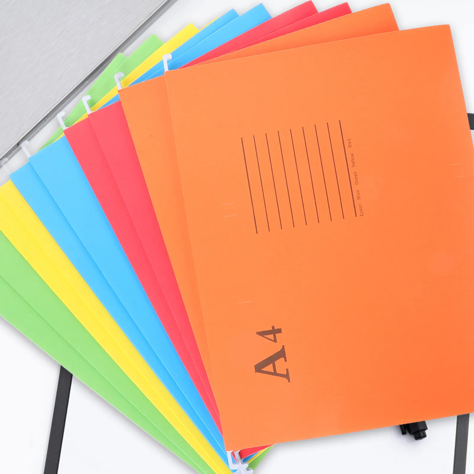 

10Pcs A4 Size Hanging File Folders Suspension Document Holder Thick Paper Material Easy Access Wide Opening for Office Home