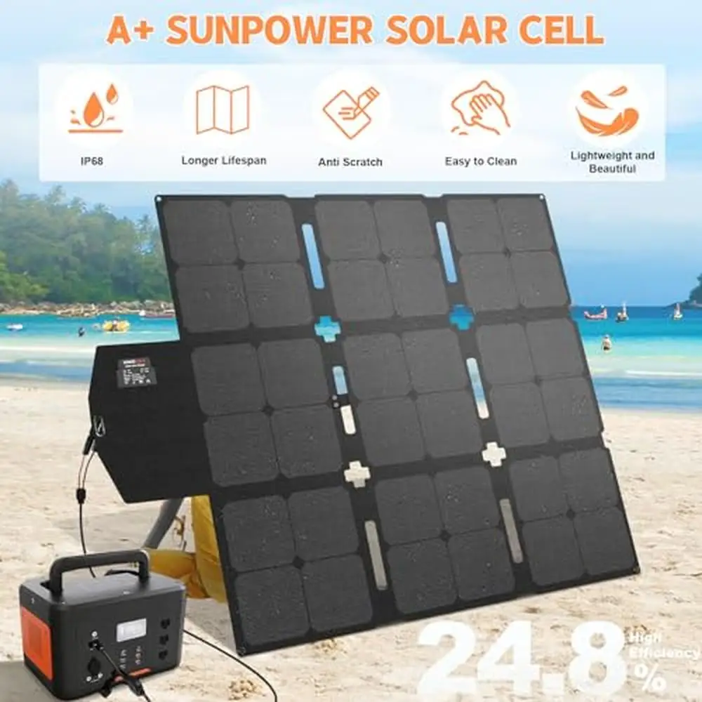 Imagem -05 - Carregador de Acampamento Dobrável Leve do Painel Solar Conector Mc4 Usina Elétrica Portátil Células de Alta Eficiência ao ar Livre 120w