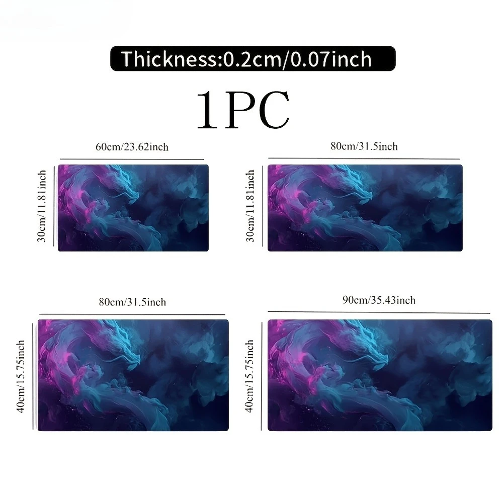 A gradient pattern of blue and purple, representing abstract clouds and fog alfombrilla ratón decoração setup gamer