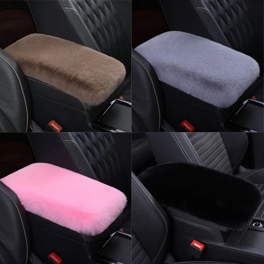 Plush Car Armrest Box Pad Tissue Storage Protector Cover Car Armrest Mat Multifunctional Interior Accessories