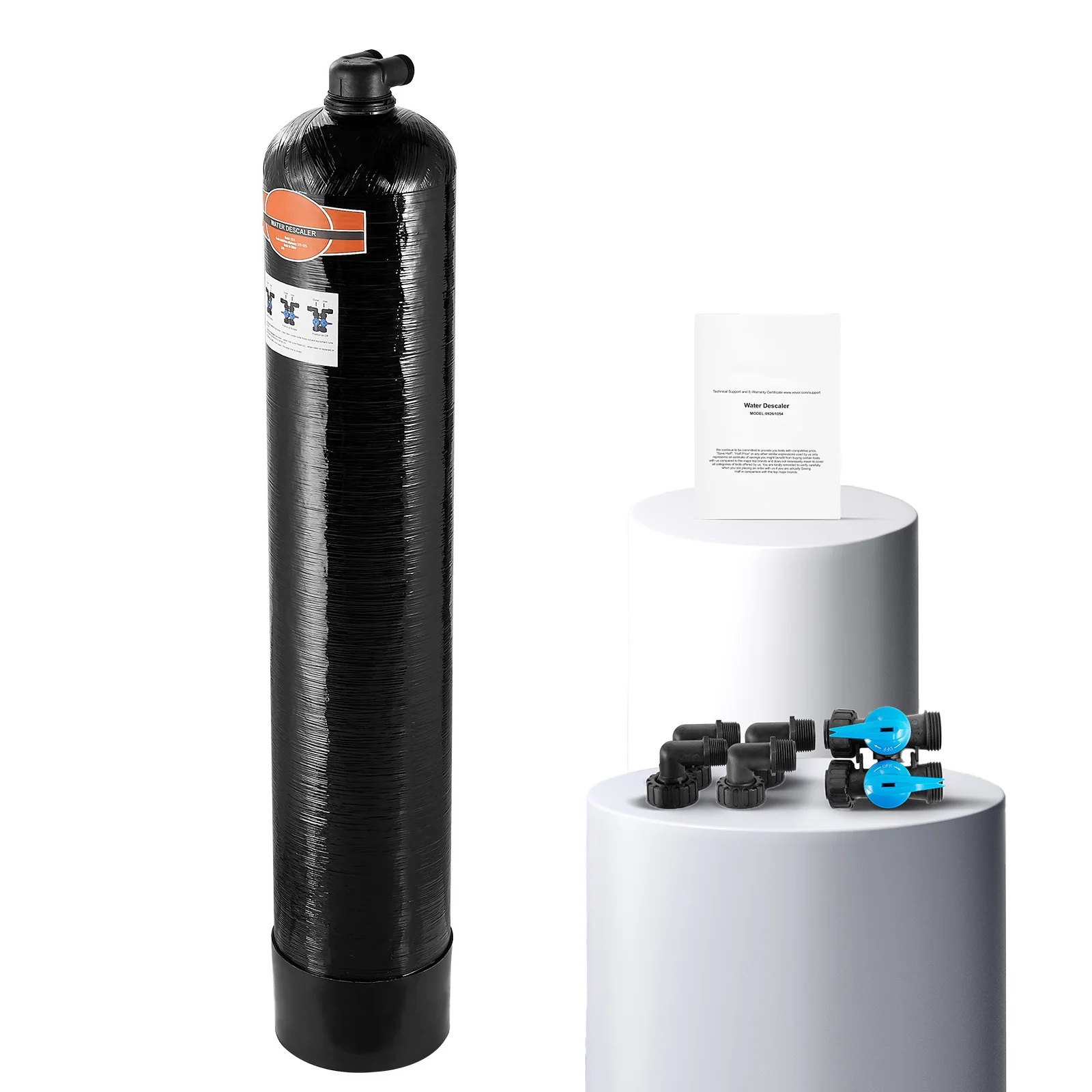 SucceBuy Décalcarant sans sel pour toute la maison, 1 100 000 gallons, pour tous types de tuyaux de plomberie 1" BSPT et 3/4" BSPT, pour familles de 5 à 8 personnes