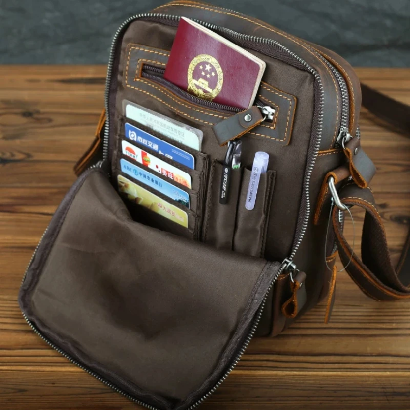 Lederen Heren Schoudertas Unisex Real Lederen Messenger Tas Koeienhuid Mannelijke Crossbody Tas Voor Ipad Casual Tas Tas