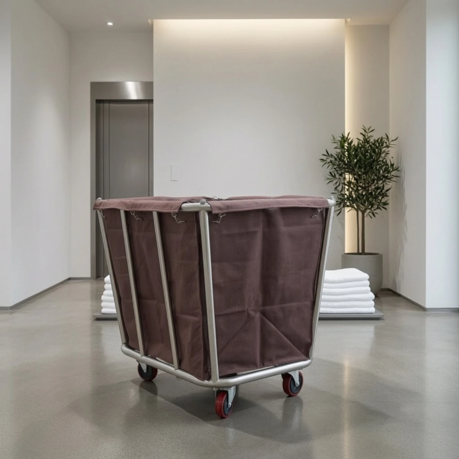 Linen Cart with Wheels Commercial Linen Cart Laundry Trolley Detachable Open-Top for Housekeepers, Hotels, Hospitals