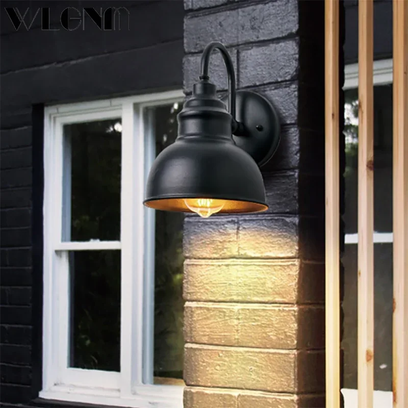 Outdoor LED Wand leuchte Industrie Loft wasserdichte Eisen leuchten für Innenhof Garten Balkon Wohnzimmer E27 Beleuchtung Wand rolle