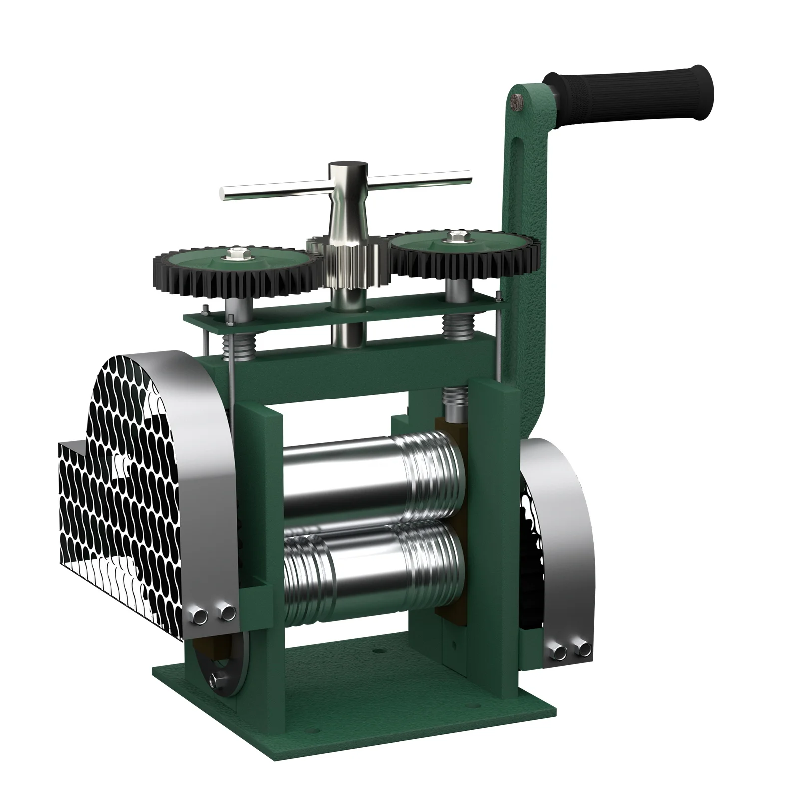 

Ручная прокатная мельница (размер: 24,5*24*26 см), 3 ролика, регулируемая толщина металла (полукруг + деталь + квадратная линия)