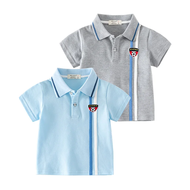 

Breathable Boys' Cotton Polo T-shirt for Ages 2-6 Toddler Baby Tee Kids Summer Clothes