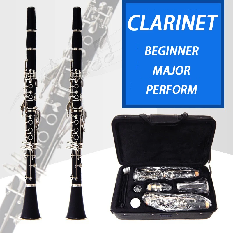 

B Flat Clarinet Children Adult Beginner Clarinet Professional Performance Clarinets Bakelite Nickel Plated Woodwind Instruments