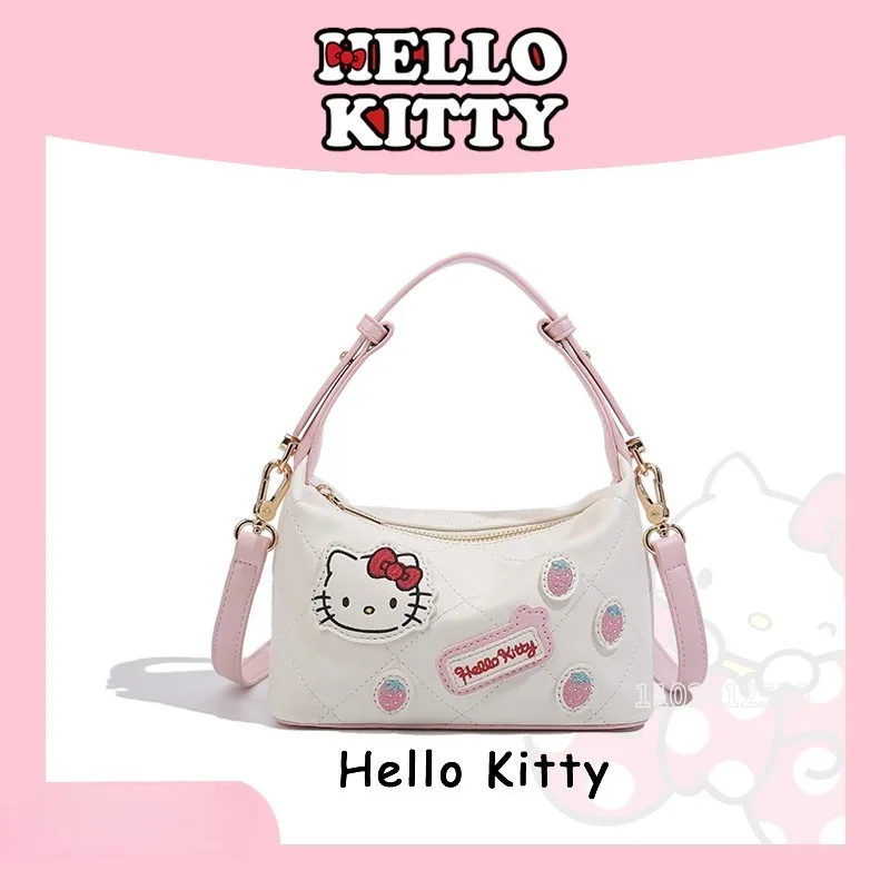 

Hello Kitty New Women's Mini Handbag Luxury Brand Fashion Women's Shoulder Bag Cartoon Pink Embroidery Mini Casual Women's Bag