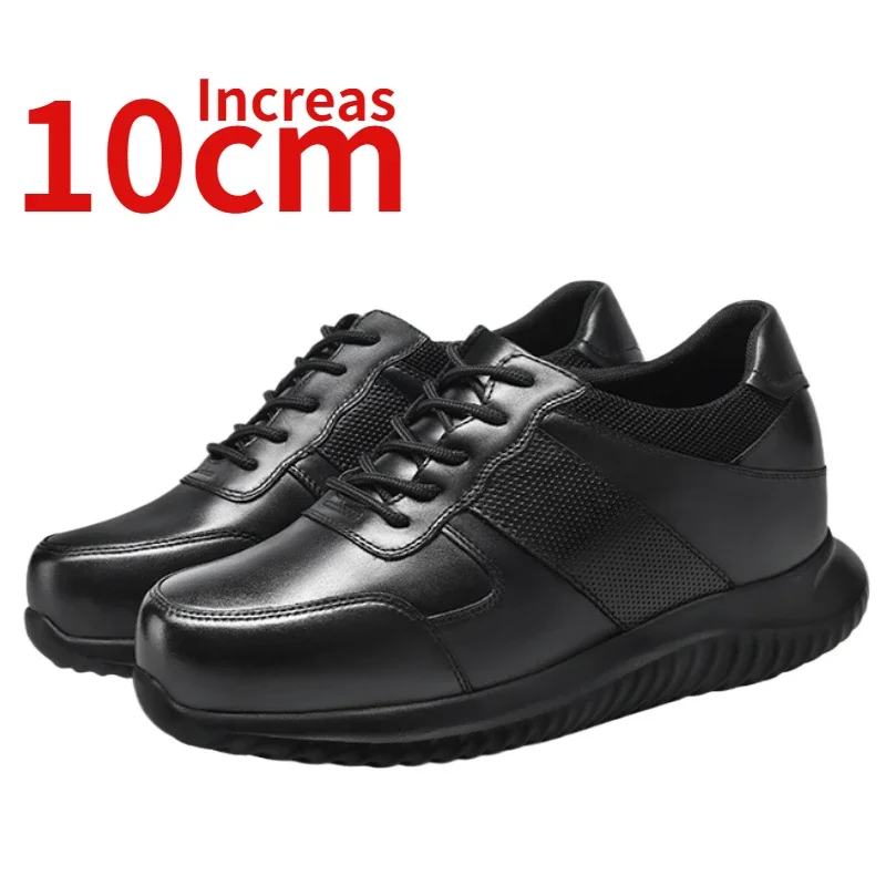 Invisible Height-increasing Shoes For Men's Comfortable 10cm Elevator Genuine Leather Breathable Thick Soled Casual Sports Shoes