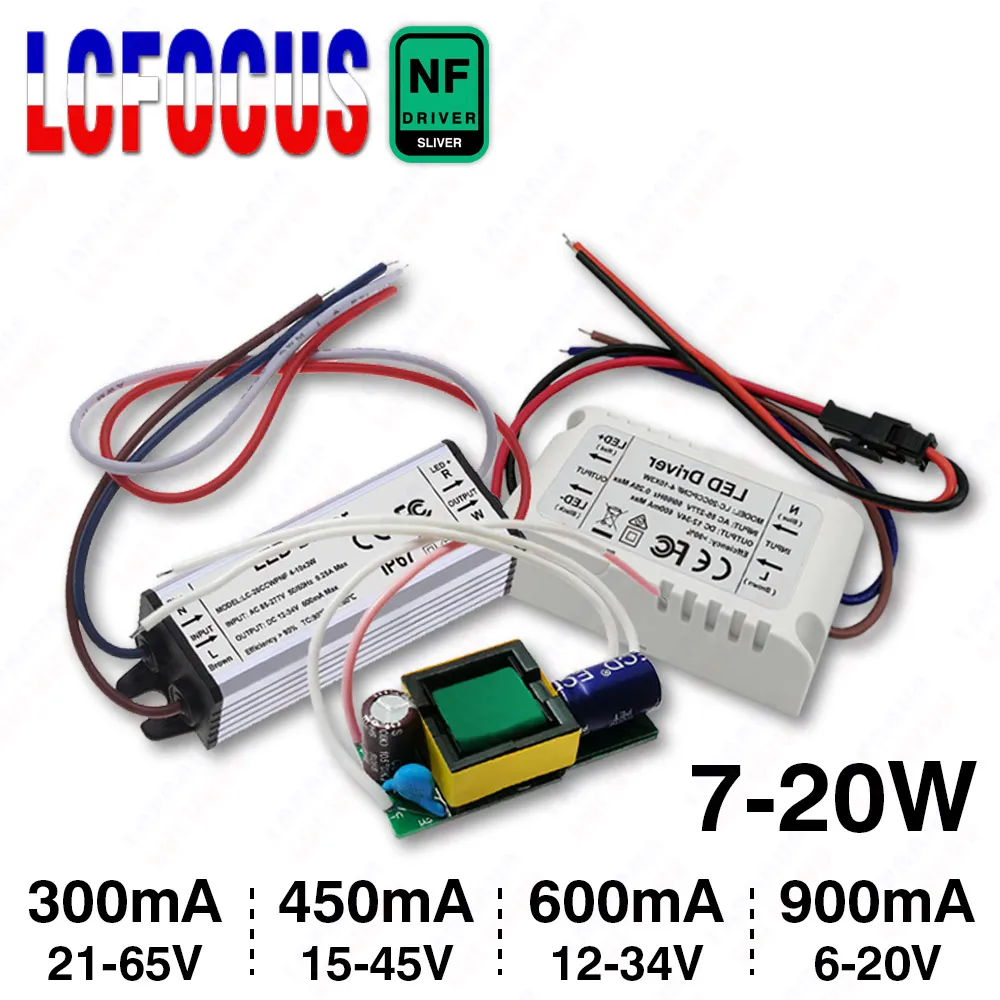 7W 12W 15W 18W 20W 24W Constant Current LED Driver 300mA 450mA 600mA 900mA No Flicker Input 110V 220V Lighting Transformers