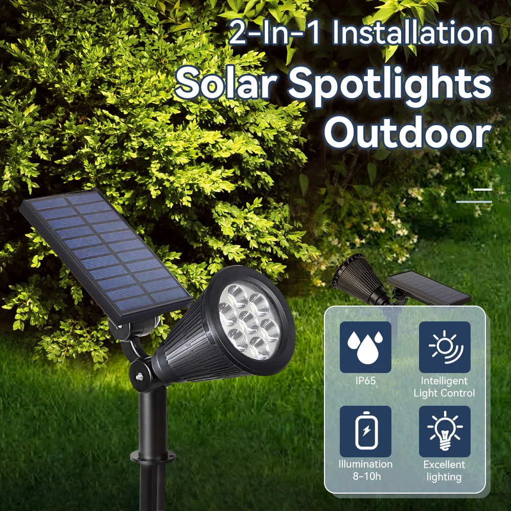 

Outdoor Solar Spotlight Garden Decoration Wall Lamp Lawn Solar Led Spot Light for Path Courtyard Hallway Tree Landscape Lighting