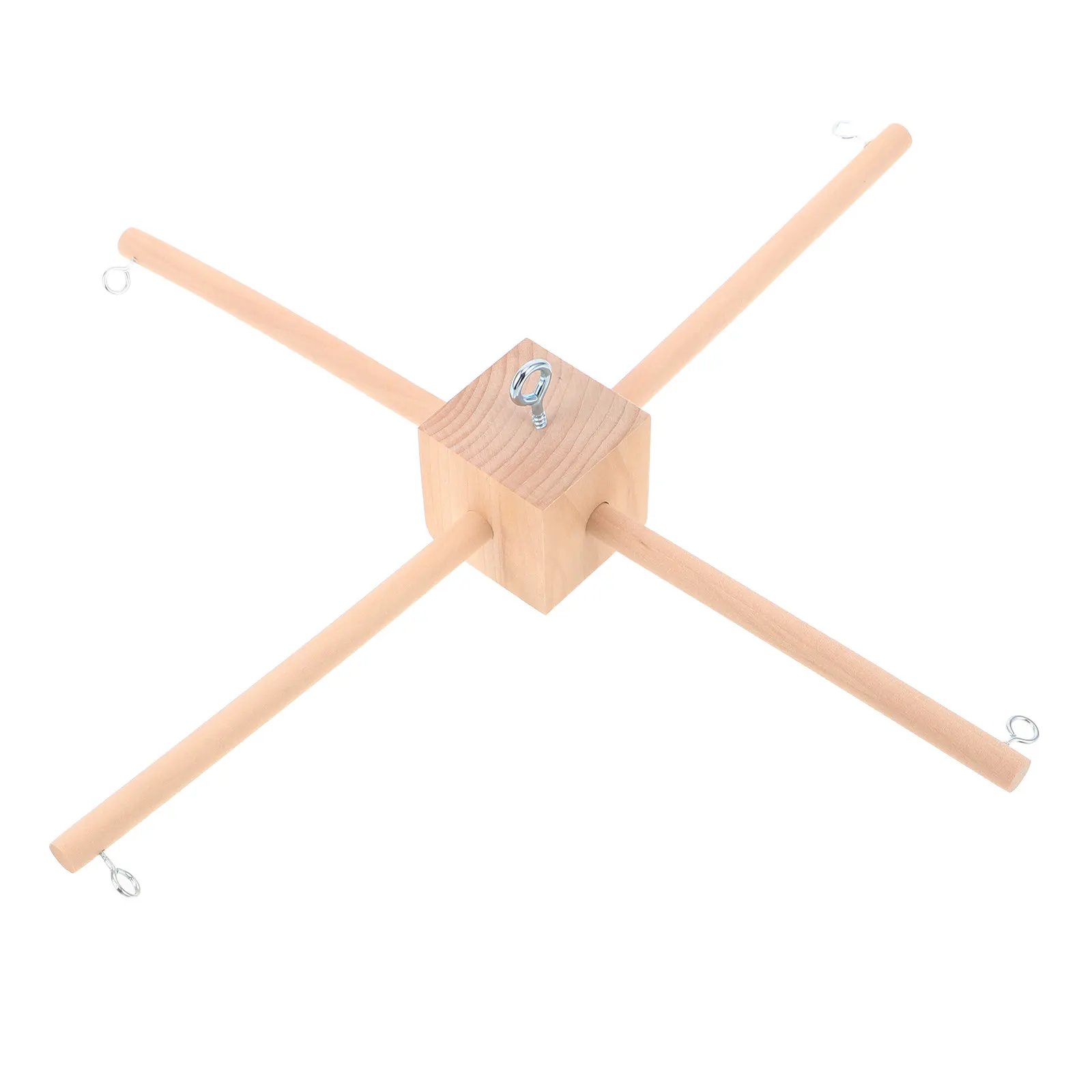 1Set Wood Baby Mobile Frame DIY Crib Mobile Kit Neutral Style Nursery Hanging Music Box Bell Holder Wind Chime Kit