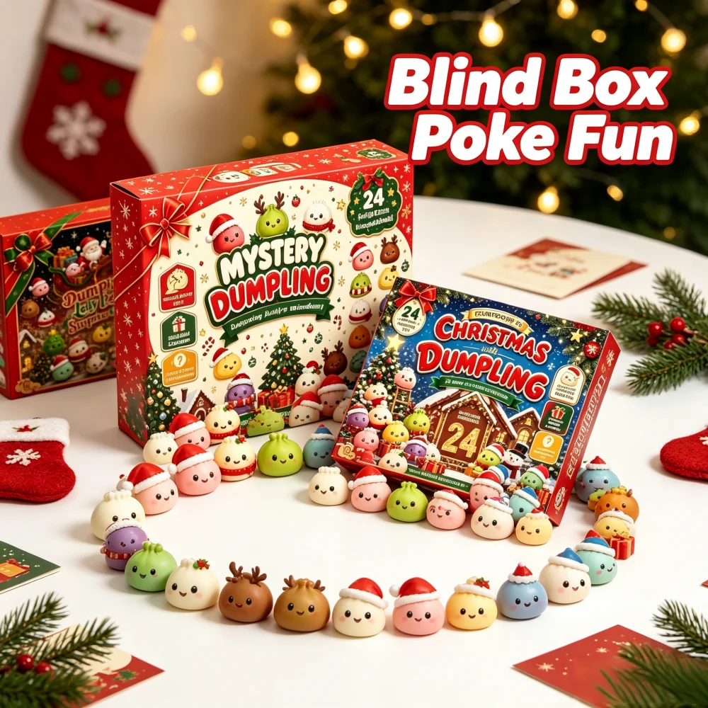 Christmas Squishy Advent Calendar 24 Day Countdown Surprise Box Dumpling Squishies Slow Rebound Squeeze Sensory Gift Decor