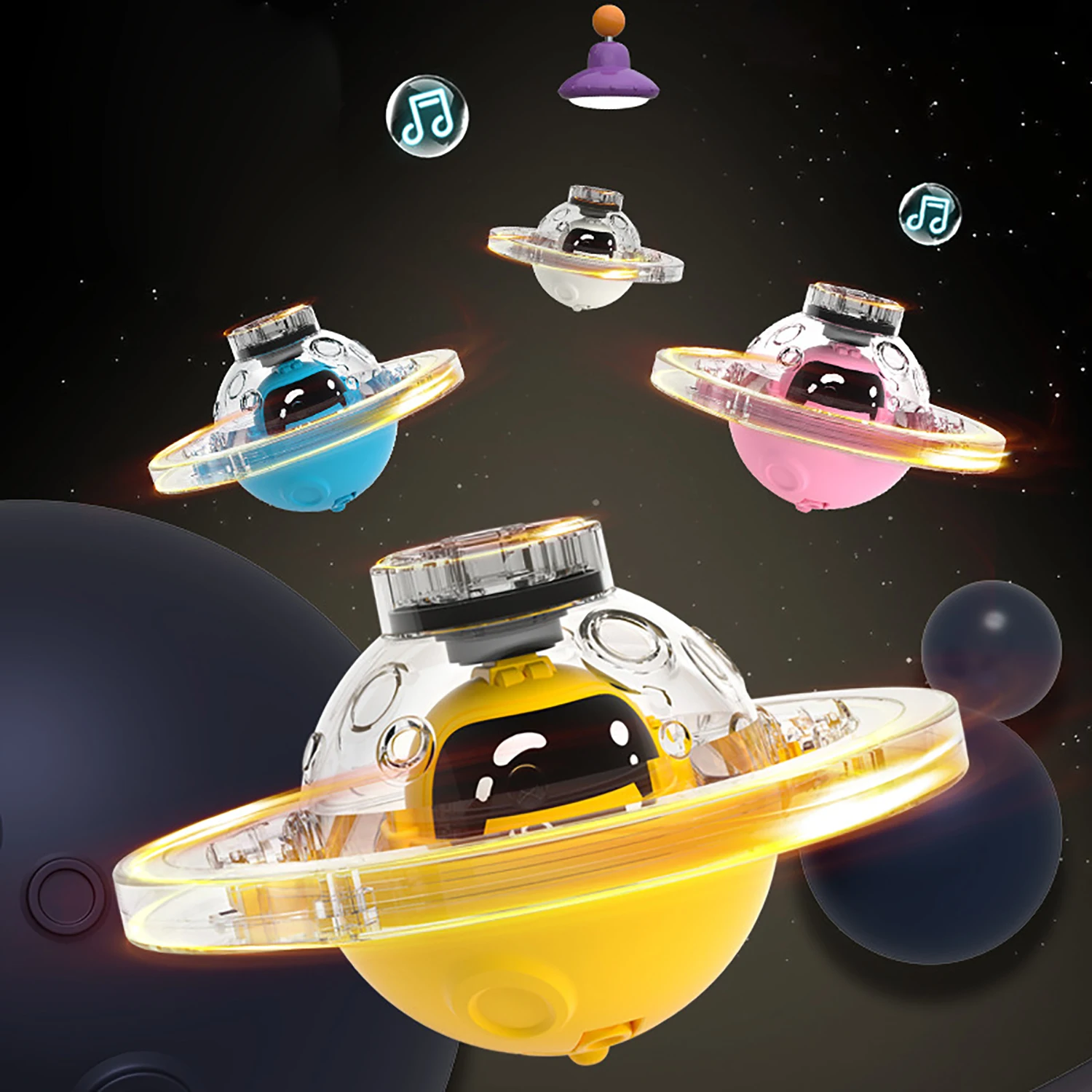 Jouets pour enfants, Gyroscope rotatif scintillant, lumières colorées, musique, lumières torsadées à la main, jouets gyroscopiques musicaux pour garçons et filles