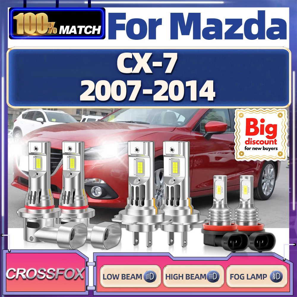 

CROSSFOX Canbus LED Headlight Bulb Super Bright Headlamp Ampoule Fog Lamp For Mazda CX-7 2007 2008 2009 2010 2011 2012 2013 2014