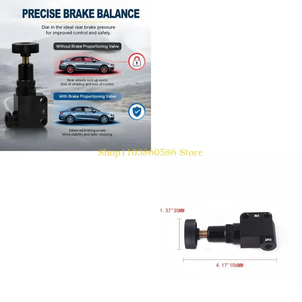 242A Brake Bias Adjuster with Knurled Knob for Custom Tuning Builds