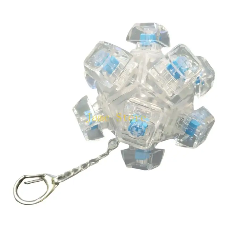 LX0B LED Light Up 12 Keyboard Keychain Handheld Decompression Device For Attention And Productivity