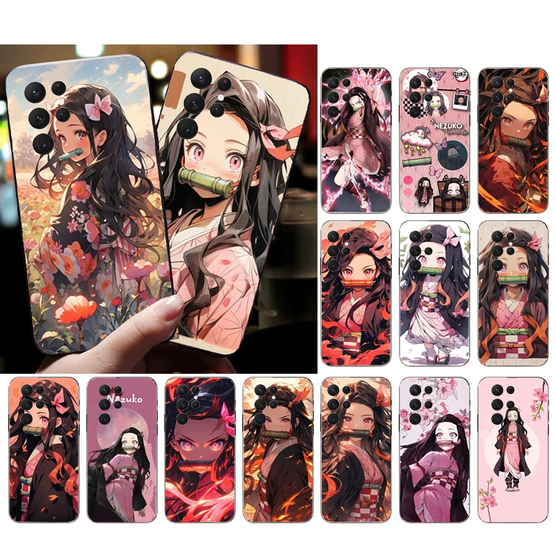 Nezuko Kamado Demon Slayer Phone Case For Samsung S24 S23 S22 S21 S20 Ultra S20 S22 S21 S23 S20 FE S24 Plus