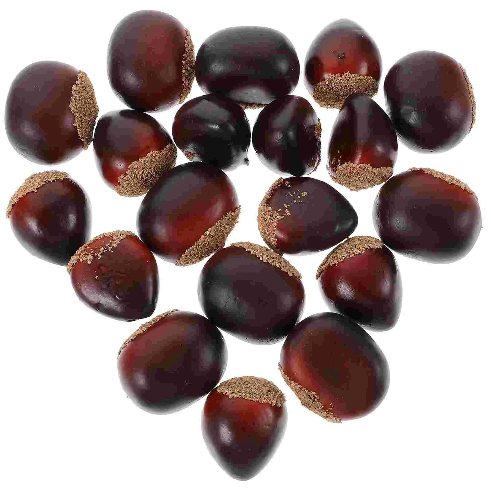

20 Pcs Props Artificial Mini Acorns High Pressure Polyethylene Fake Fruit Decorative Chestnut