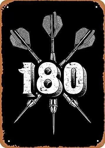 Funny Tin Sign Metal Vintage Look Darts 180 Arrows Plate Poster Cute Gift Bedroom Retro Novelty Cafe Store Signs  Garage