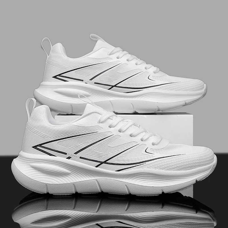 White Road Running Shoes for Men Cushion Outdoor Sport Shoes Male Trainers Summer Jogging Shoes Women Footwear Sneakers