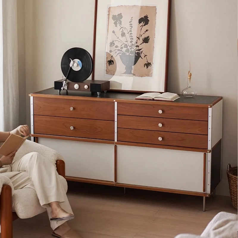 خزانة جانبية سميكة من الخشب الصلب