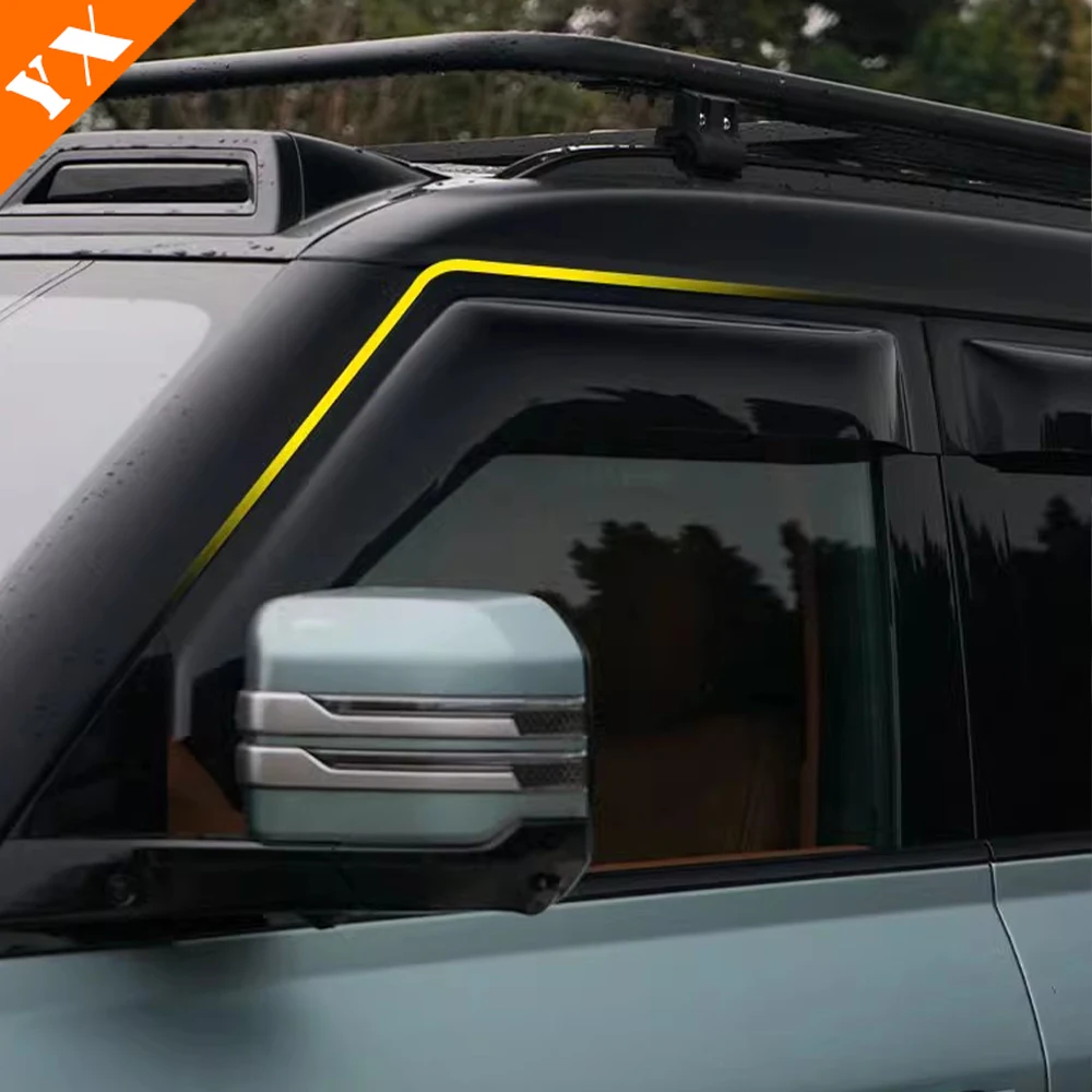 For BYD U8 YangWang U8 Accessories Black Look Trim Car Window Sunshade And Rain Cover Protector Sticker Cover 6pcs