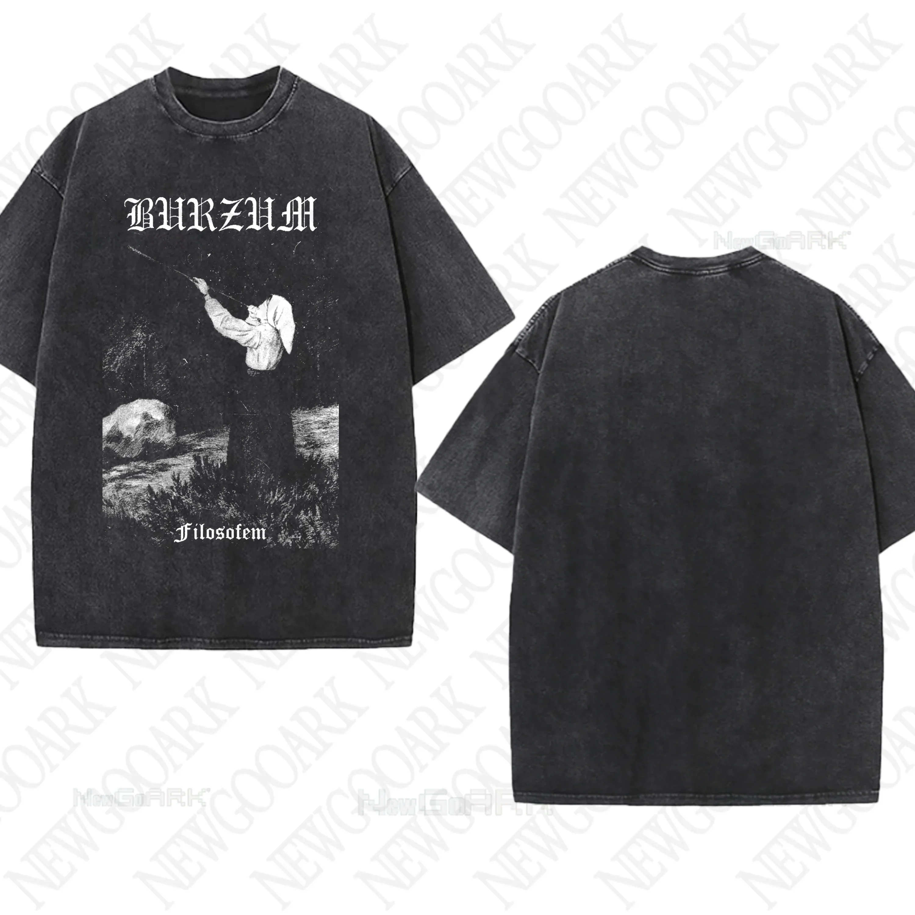 

Металлические стираные футболки Burzum тяжелые графические подарки, мужские и женские футболки, винтажные уличные футболки с коротким рукавом