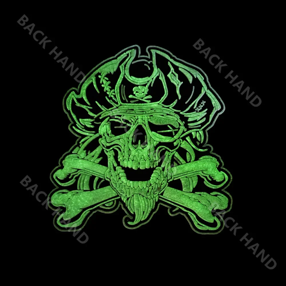 Pirate Skull Skull Missile 3D PVC Rubber Patches Luminous Badge Bullet Tactical Military Morale Badge Clothing Backpack Badge