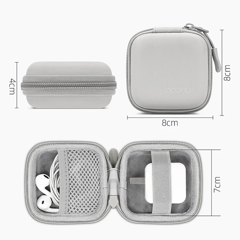 Travel Portable Mini Hard Shell Digital Storage Bag Artificial Leather Earphone Charger Case Data Cable U Disk Organizer Box Bag