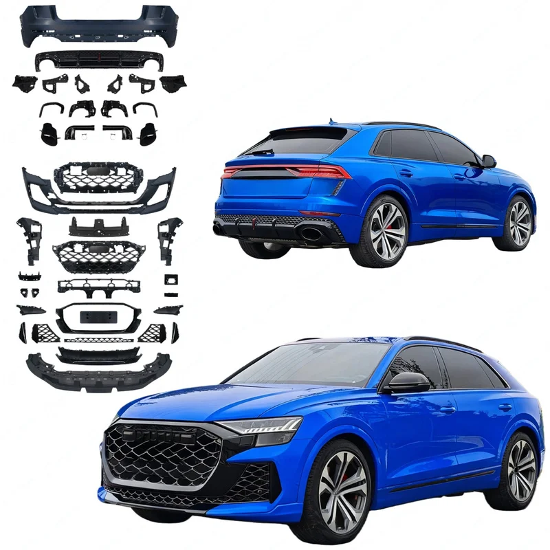 Hot Selling Body Kit Fit 2018-2025 Q8 Upgrade to 2025 RSQ8 Style, Front Rear Bumper, Grille, Diffuser & Exhaust Pipe